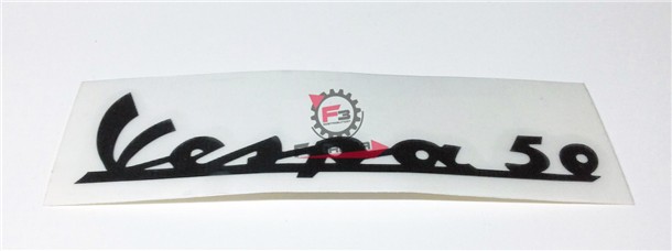 TARGHETTA-VESPA 50- PVC ADESIVA NERA