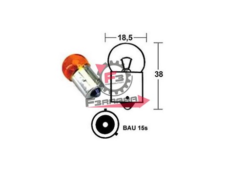 LAMPADA 12V 10W BAU15S ARANCIO