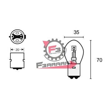 LAMPADA 12V 25/25 BILUCE BA20D
