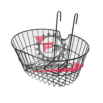 CESTINO ANTERIORE OVALE NERO C/GANCI