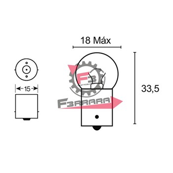 LAMPADA 12V 10W BA15 SFERA