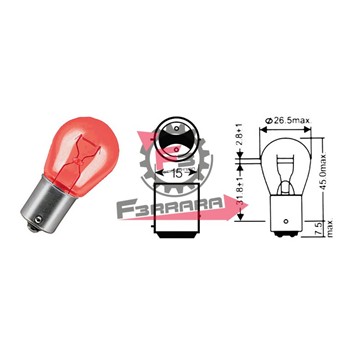 LAMPADA 12V 5/21 STOP BAY15D ROSSA