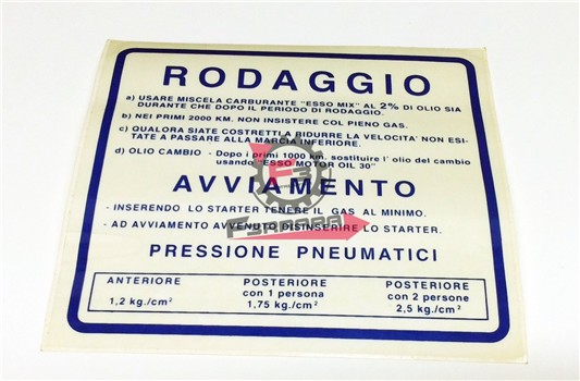 ADESIVO NORME MISCELA 2%RODAGGIO BLU