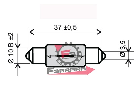 LAMPADA 12V 5W SILURO 11 X 39 BIANCA
