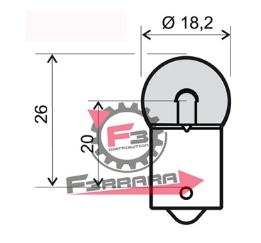 LAMPADA 12V 10W SFERA BA15S BIANCA