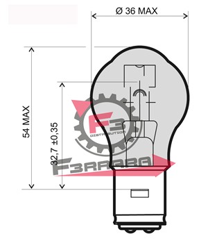 LAMPADA 12V 35/35W BA20D BIANCA