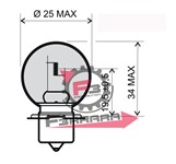 LAMPADA 6V 15W SFERA P26S BIANCA