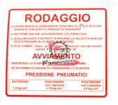 ETICHETTA RODAGGIO ROSSA VESPA RALLY