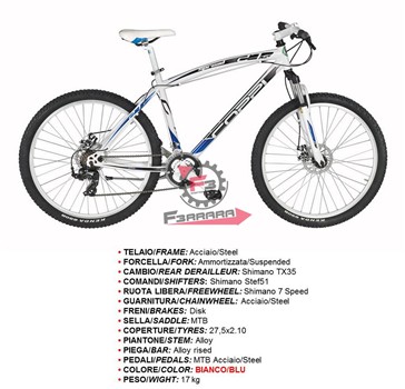 BICI REACTION 27.5 DISCO 21V BIA/BLU