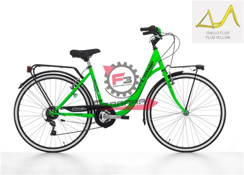 BICI NEON 26 DONNA 6V GIALLO FLUO