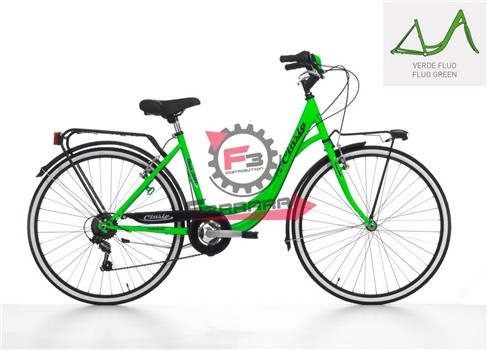 BICI NEON 26 DONNA 6V VERDE FLUO