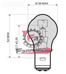 LAMPADA 12V 35/35W BA20D BILUCE