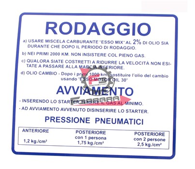 ETICHETTA RODAGGIO BLU (GRANDE)