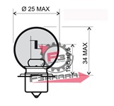 LAMPADA 6V 15W BIANCA P26S FLOSSER