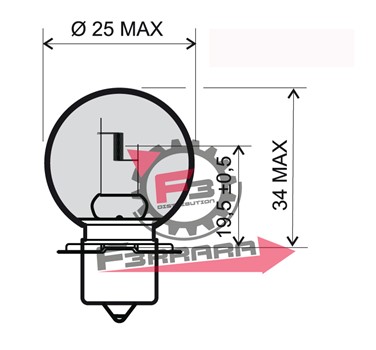 LAMPADA 6V 15W BIANCA P26S FLOSSER