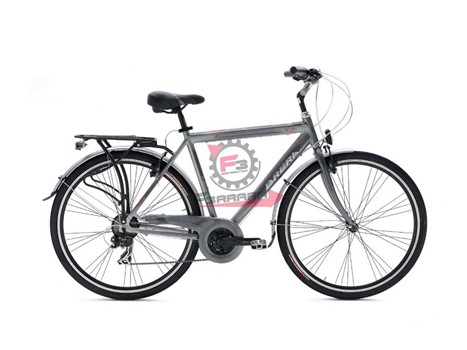 BICI UOMO 28 STYLO 7V ARGENTO/ROSSO