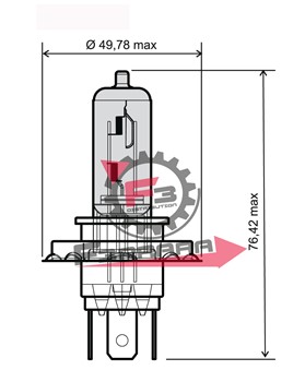 LAMPADA 12V 60/55W H4 P43T ALOGENA