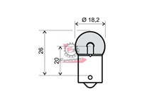 LAMPADA 12V 5W SFERA BA15S BIANCA