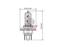 LAMPADA 12V 60/55W H4 P43T ALOGENA