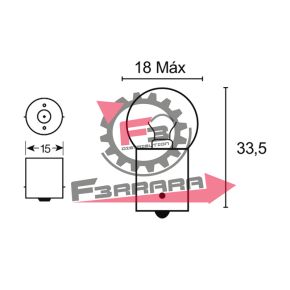 LAMPADA 12V 10W BA15S SFERA ARANCIO