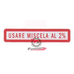 ETICHETTA MISCELA 2% ROSSA (PICCOLA)