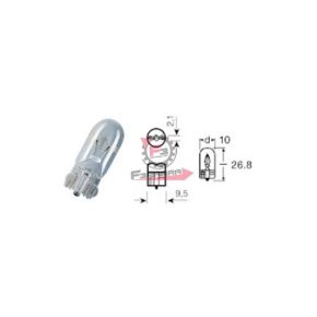 404206100 LAMPADA 12V-3W-T10 TUTTO VETRO