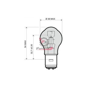 246510311 LAMPADA 12V 35/35W BA20D BIANCA