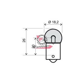 LAMPADA 12V 10W SFERA BA15S ARANCIO