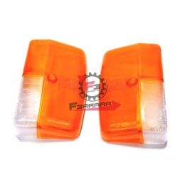 RP477 COPPIA VETRI FRECCE ANTERIORI  PIAGGIO APE MP 501 601 APE CAR P2 P3