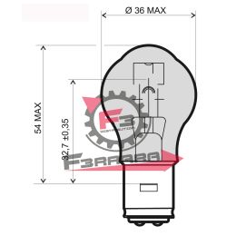 LAMPADA 12V 25/25W BA20D BIANCA