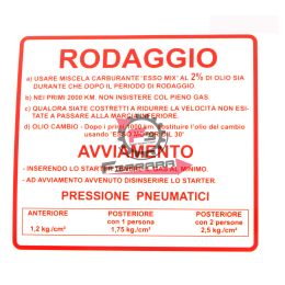 ETICHETTA RODAGGIO ROSSA VESPA RALLY