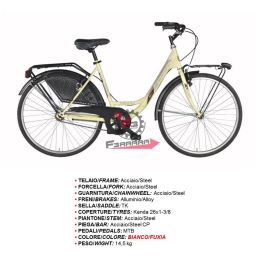 458.RH1L2600049BI BICI ATLANTA 26 DONNA BIANCO/FUXIA