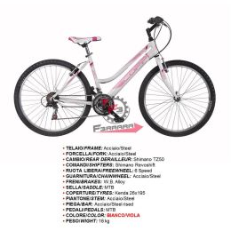 458.RMD26218B43BV BICI JAUNTY 26 MTB DONNA 18V BIA/VIO