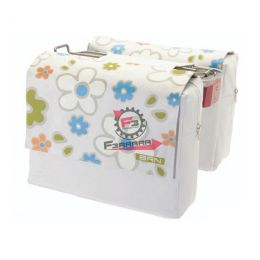 BO60FB COPPIA BORSE TRENDY A FIORI BIANCHI