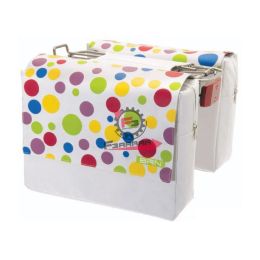 BO60PB COPPIA BORSE TRENDY A POIS BIANCHE