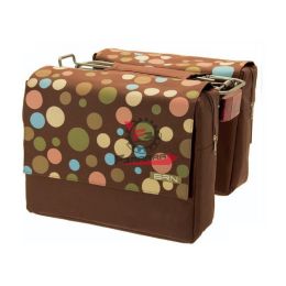 BO60PM COPPIA BORSE TRENDY A POIS MARRONI