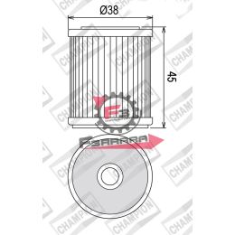 653.100609615 FILTRO OLIO HF142 CHAMPION COF042