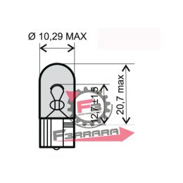 LAMPADA 12V 5W T10 TUTTOVETRO BIANCA