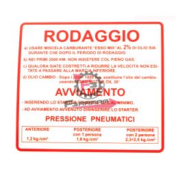 ETICHETTA RODAGGIO ROSSA VESPA 50
