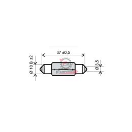 246510165 LAMPADA 12V 10W SILURO 11X39 BIANCA