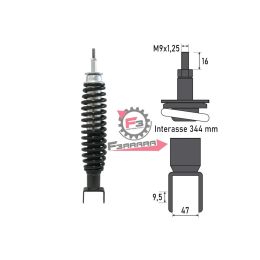 AMMORTIZZATORE VESPA PK XL/FL/N/HP POSTERIORE CON MOLLA