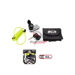 BLOCCADISCO D.5,5 CON CAVO REMINDER CON 2 CHIAVI PIATTE E BORSA