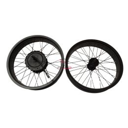 COPPIA RUOTE 20 FAT BIKE A RAGGI DISCO CON MOTORE RUOTA POSTERIORE + ANTERIORE