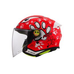 CASCO LS2 OF622 FUNNY II PAWS -L- ROSSO