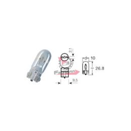 404206100 LAMPADA 12V-3W-T10 TUTTO VETRO