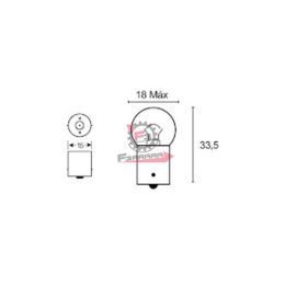 404206205 LAMPADA 12V 10W SFERA BA15S