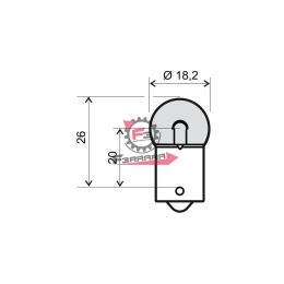 LAMPADA 12V 10W SFERA BA15S ARANCIO