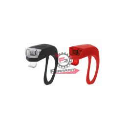 KIT FANALI BICI GIRINO 2 LED 2 FUNZ ANTERIORE + POSTERIORE IN SILICONE