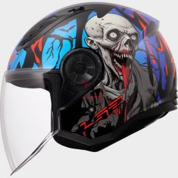 CASCO LS2 OF616 AIRFLOW II ZOMBIE II ROSSO / BLU S