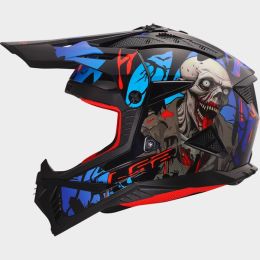 CASCO LS2 MX708 FAST II ZOMBIE NERO / ROSSO / BLU L